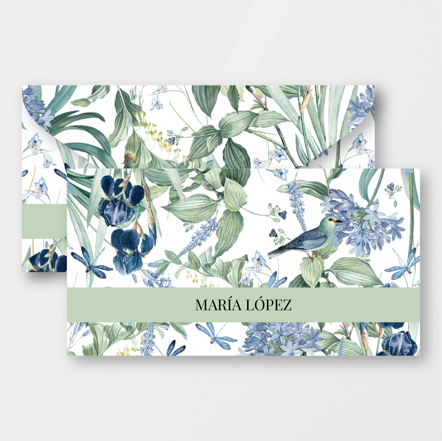 Blue Floral Envelope