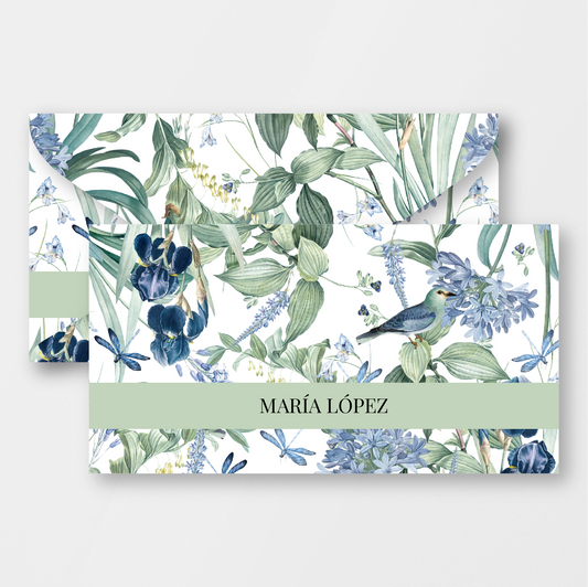 Blue Floral Envelope
