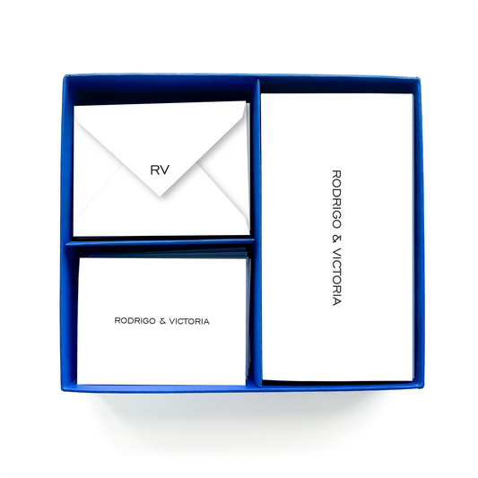 Blue Personalized Stationery Box