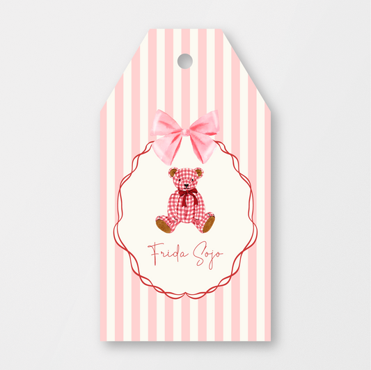 Bow Teddy Frame Tag