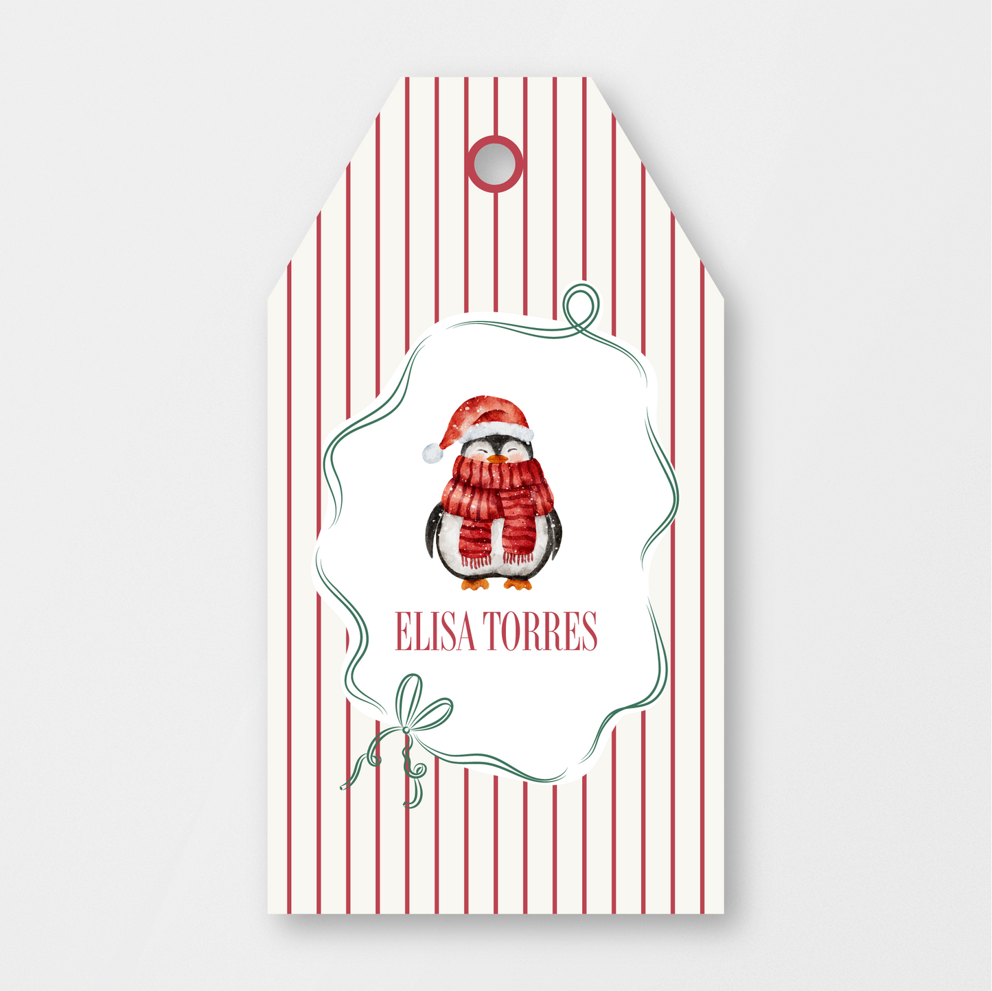 Bowed Penguin Tag