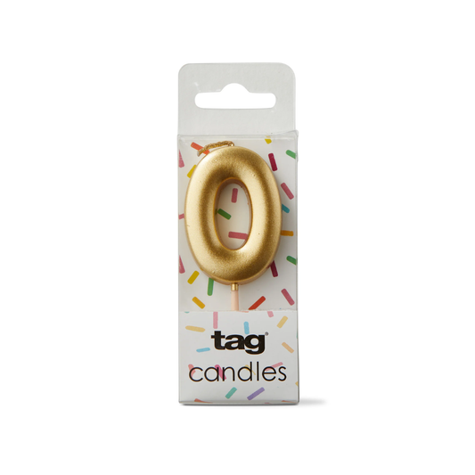 Metallic Digit Candle - Gold