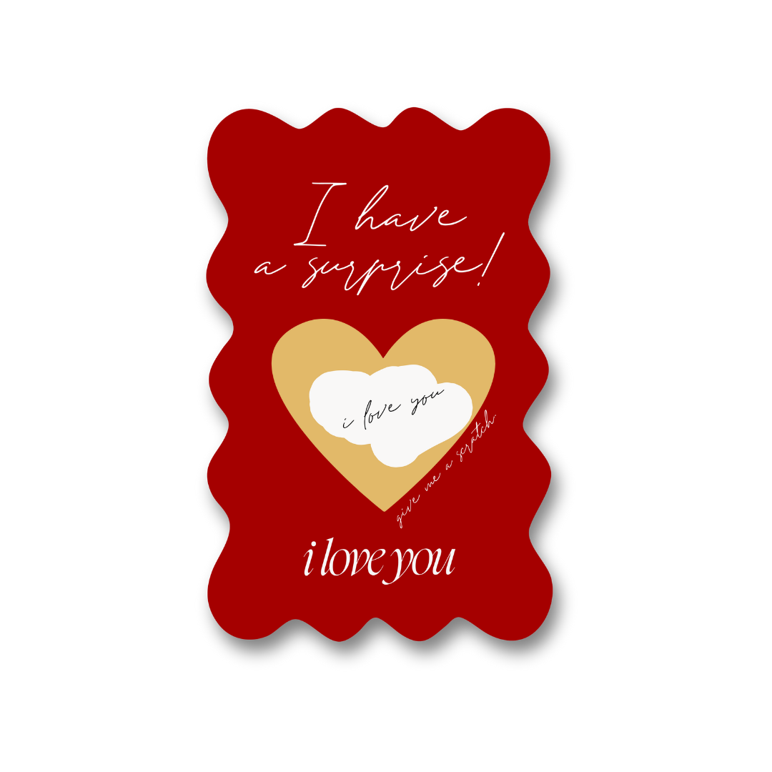 Scratch valentine card red