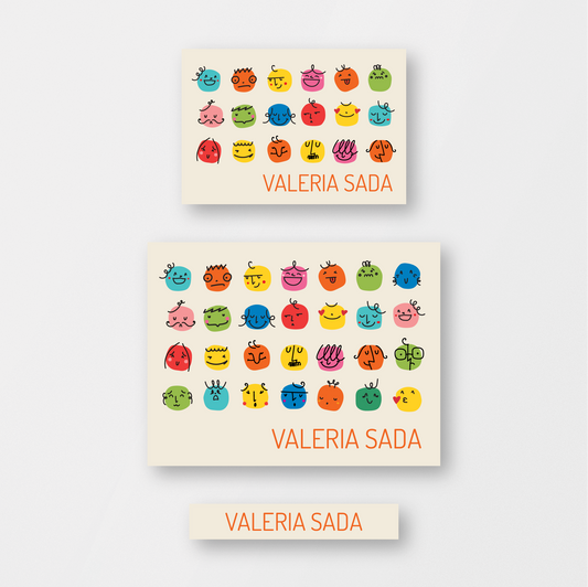 Doodle Faces Grid Stickers