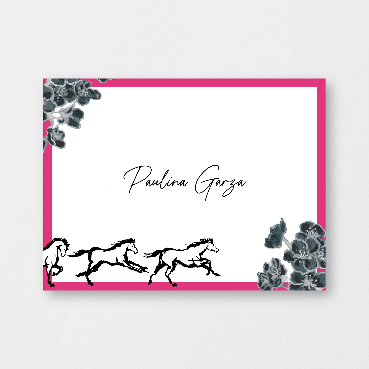 Equestrian Floral Card