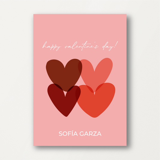 FOUR HEARTS CARD