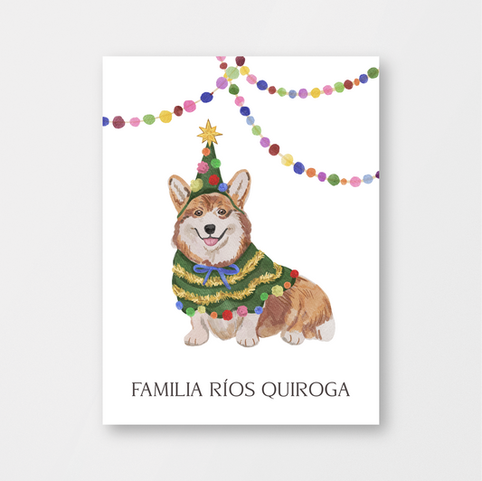 Festive Corgi Card