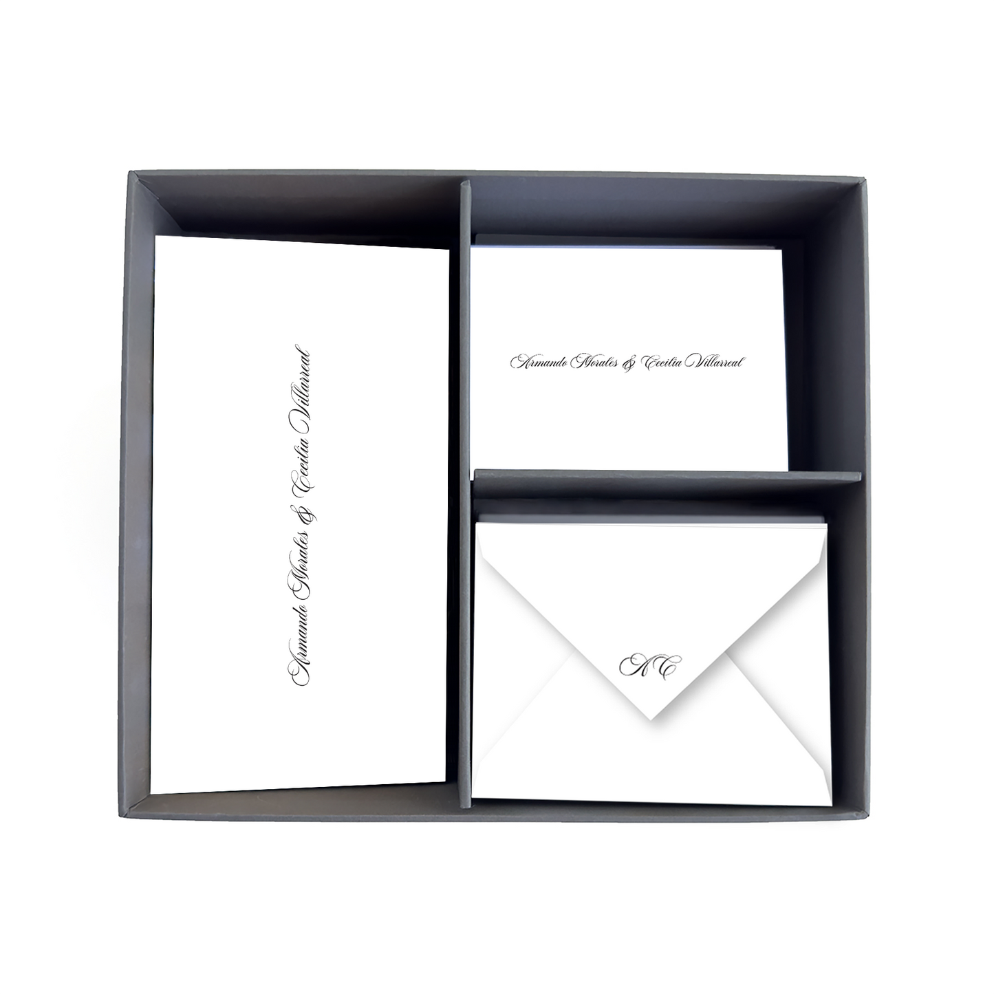 Grey Personalized Stationery Box