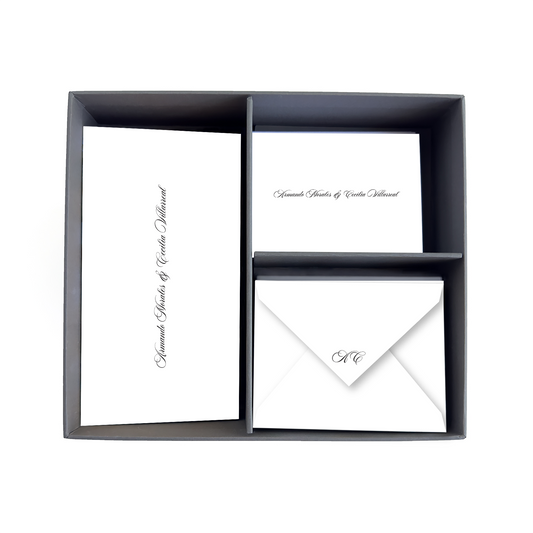 Grey Personalized Stationery Box