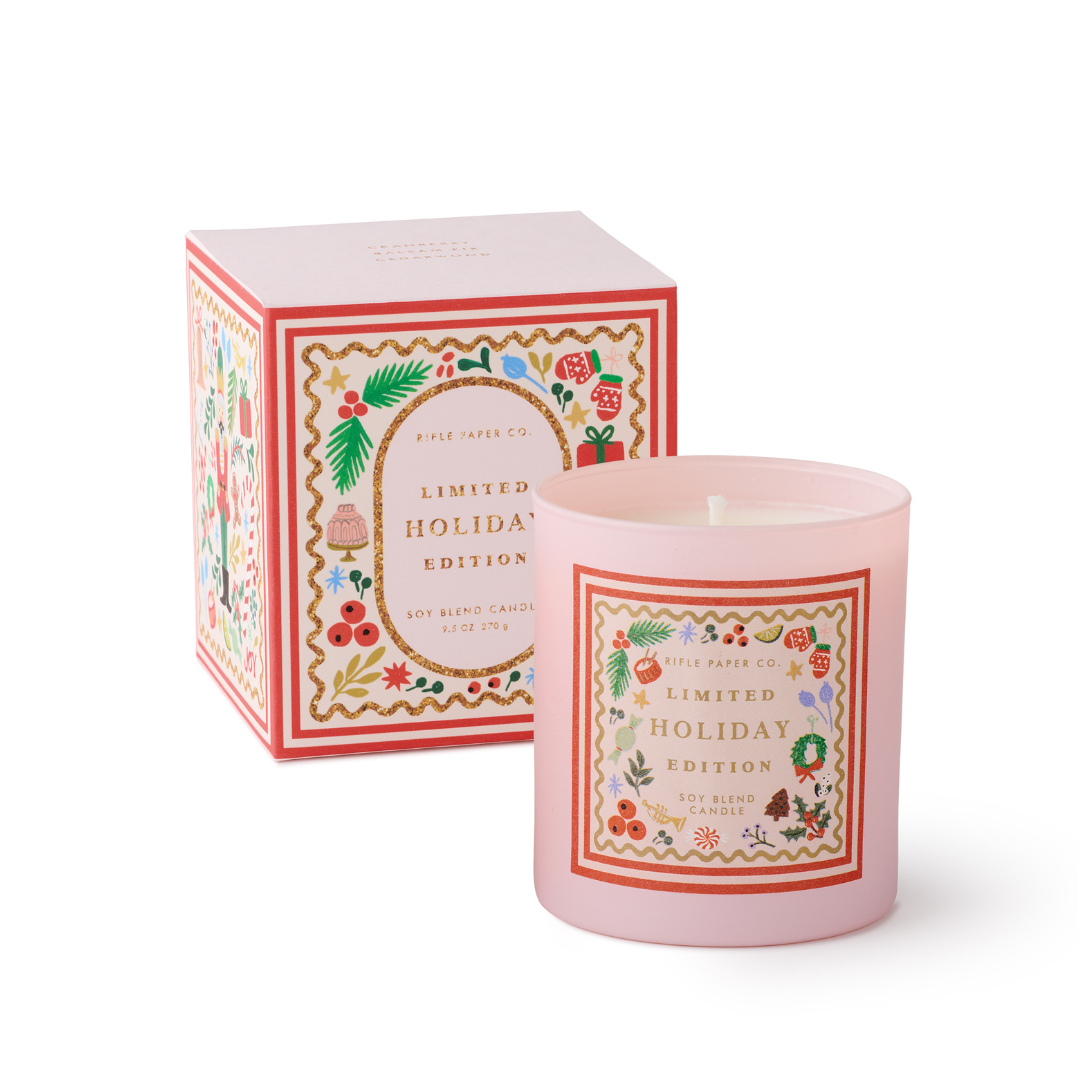 Holly Jolly Nutcracker Holiday 9oz Glass Candle