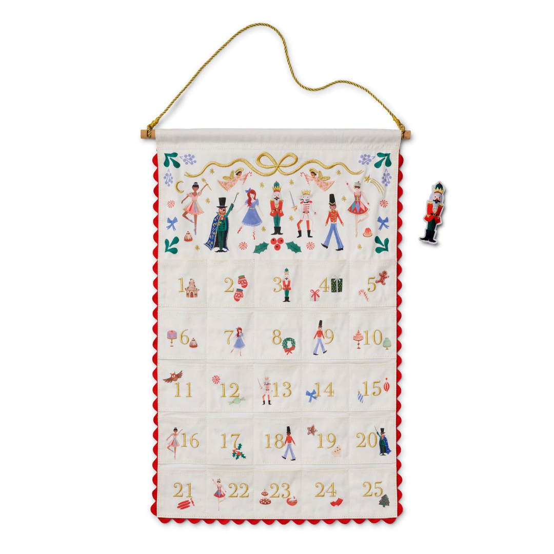 Nutcracker Embroidered Hanging Advent Calendar