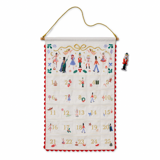 Nutcracker Embroidered Hanging Advent Calendar