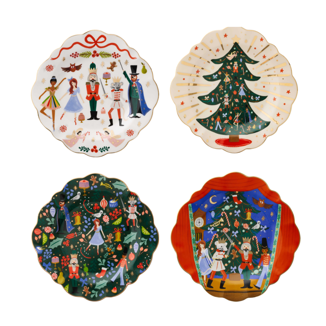 Nutcracker Porcelain Desert Plate Set