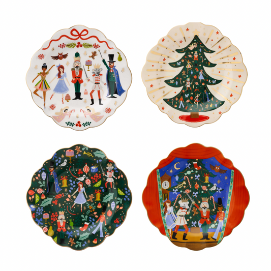 Nutcracker Porcelain Desert Plate Set