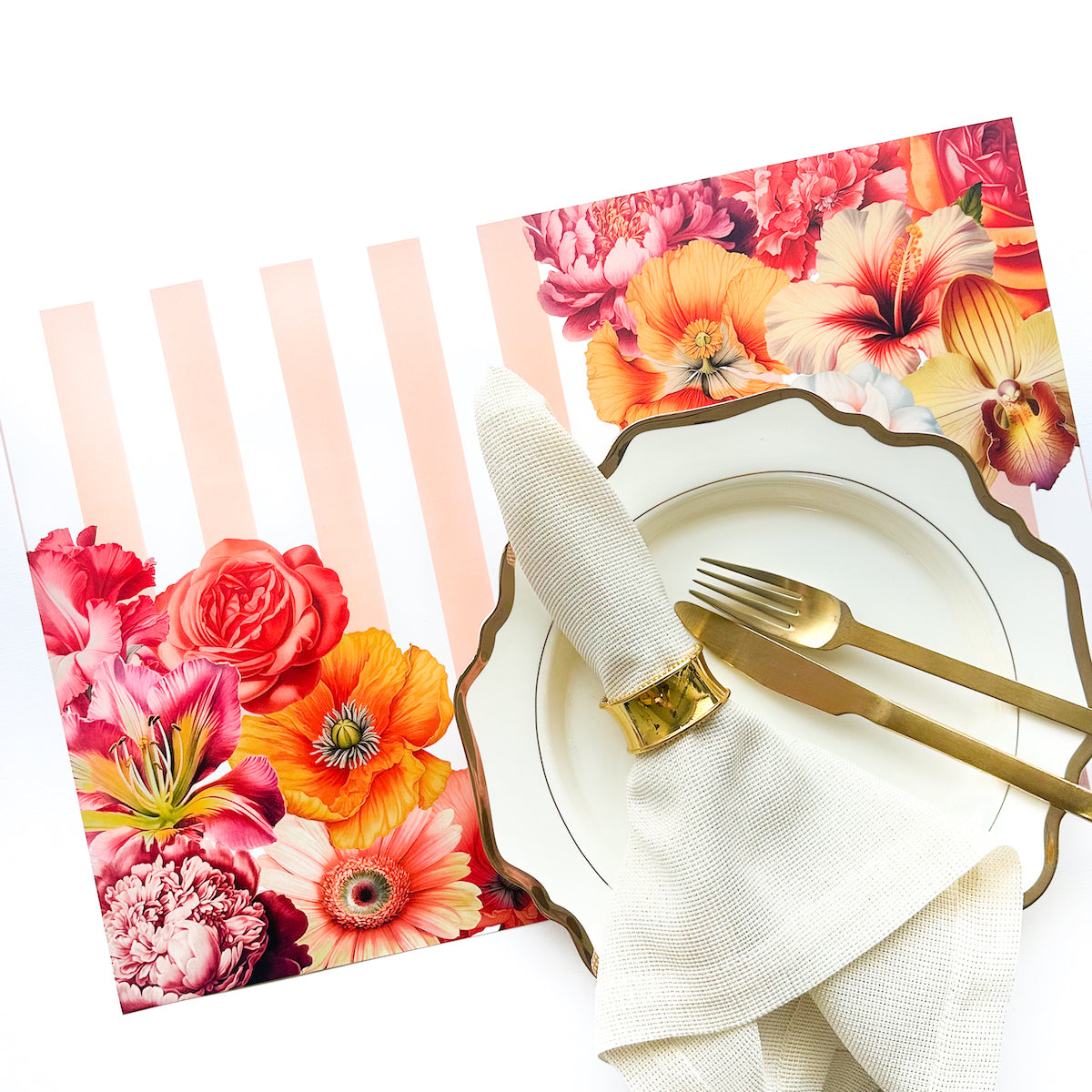 Peach Book of Flowers Placemats