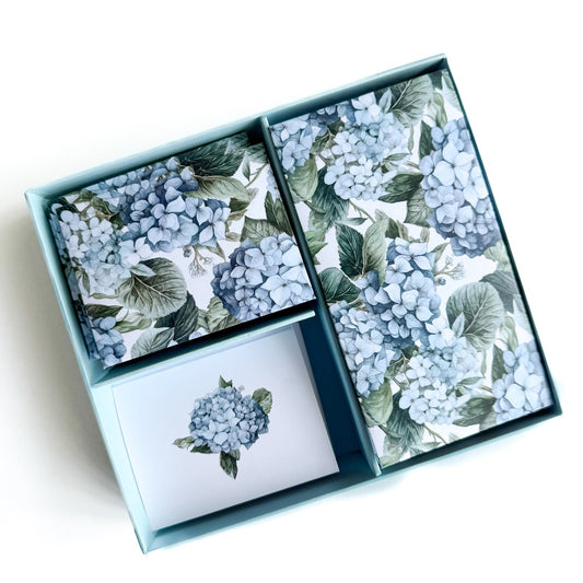 Blue Hydrangea Stationery Box