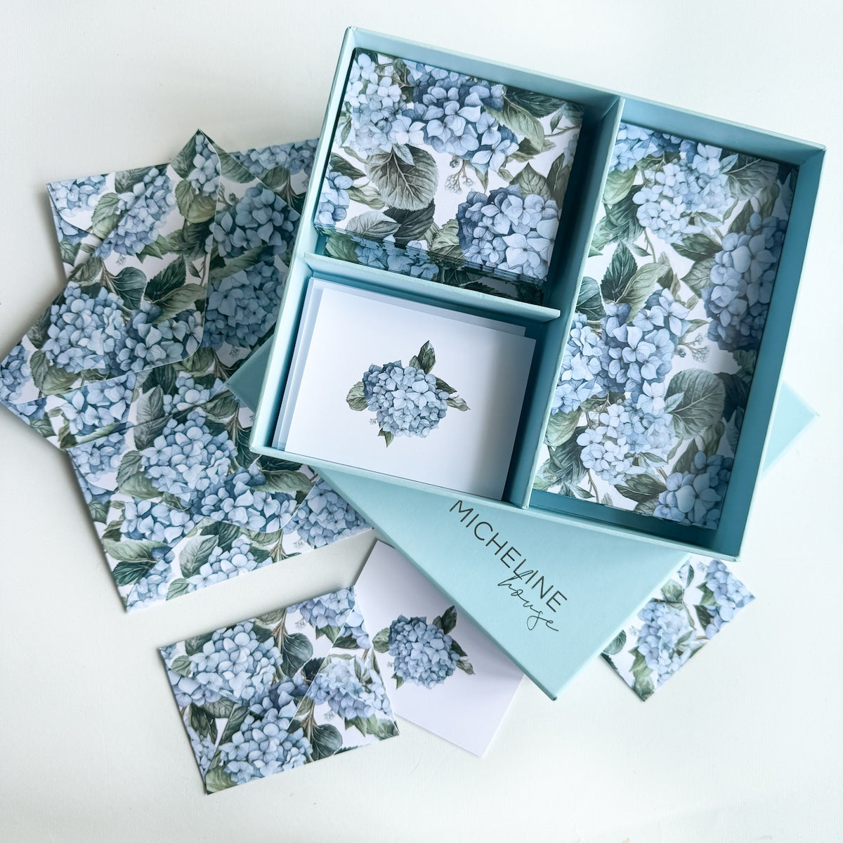 Blue Hydrangea Stationery Box