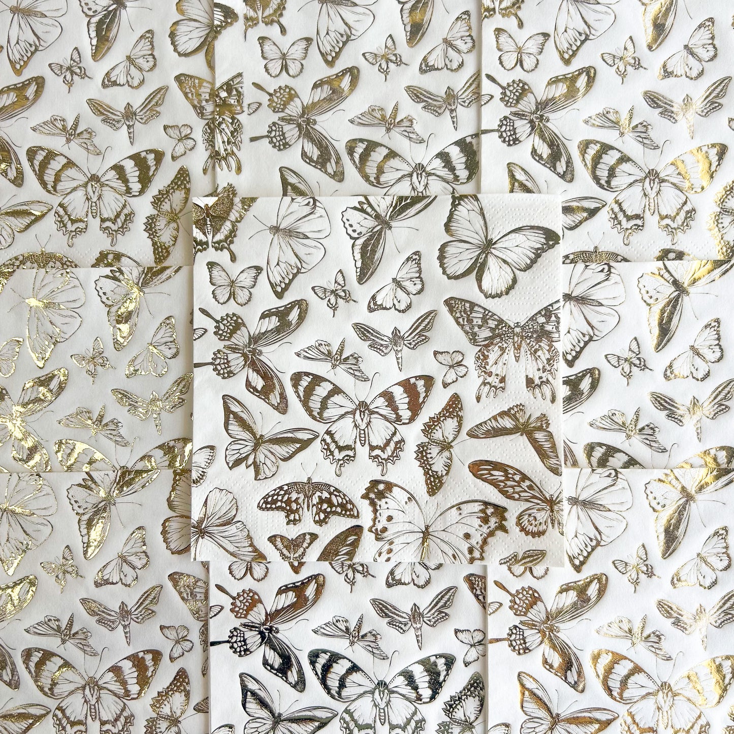 Butterfly Symphony Lunch Napkin - White