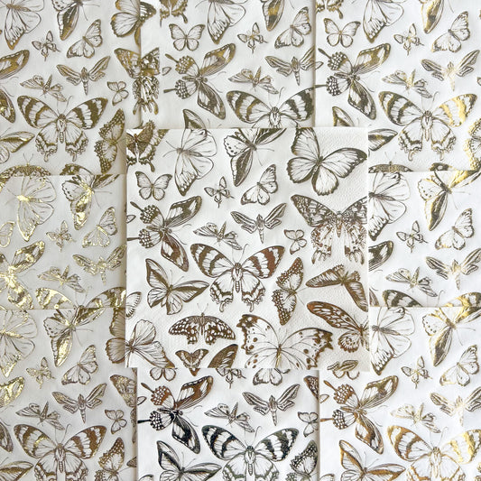 Butterfly Symphony Lunch Napkin - White