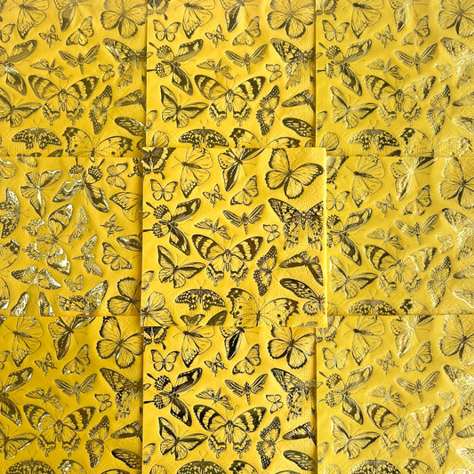Butterfly Symphony Lunch Napkin - Yellow