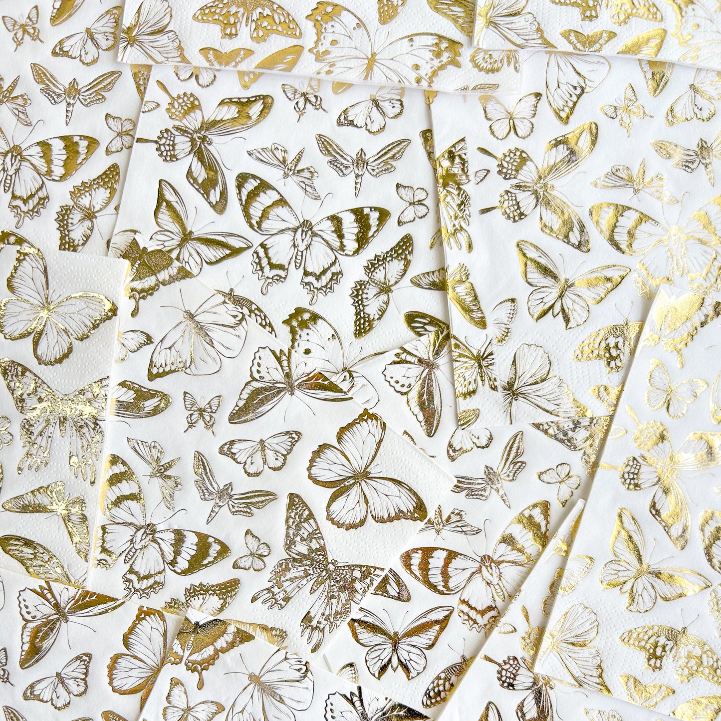 Butterfly Symphony Lunch Napkin - White