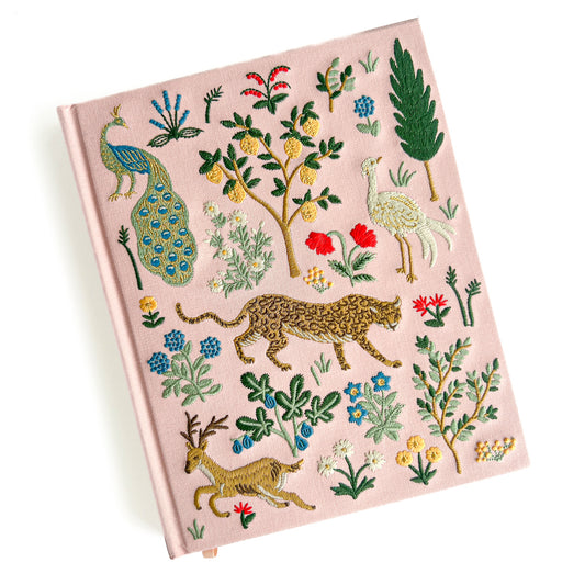 Menagerie Embroidered Fabric Sketchbook