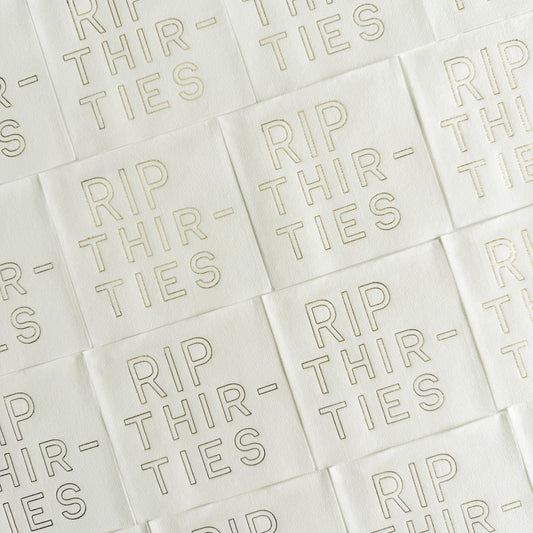 Rip thirties - Birthday Cocktail Napkin