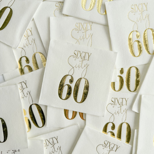 Sixty 60 - Birthday Cocktail Napkins