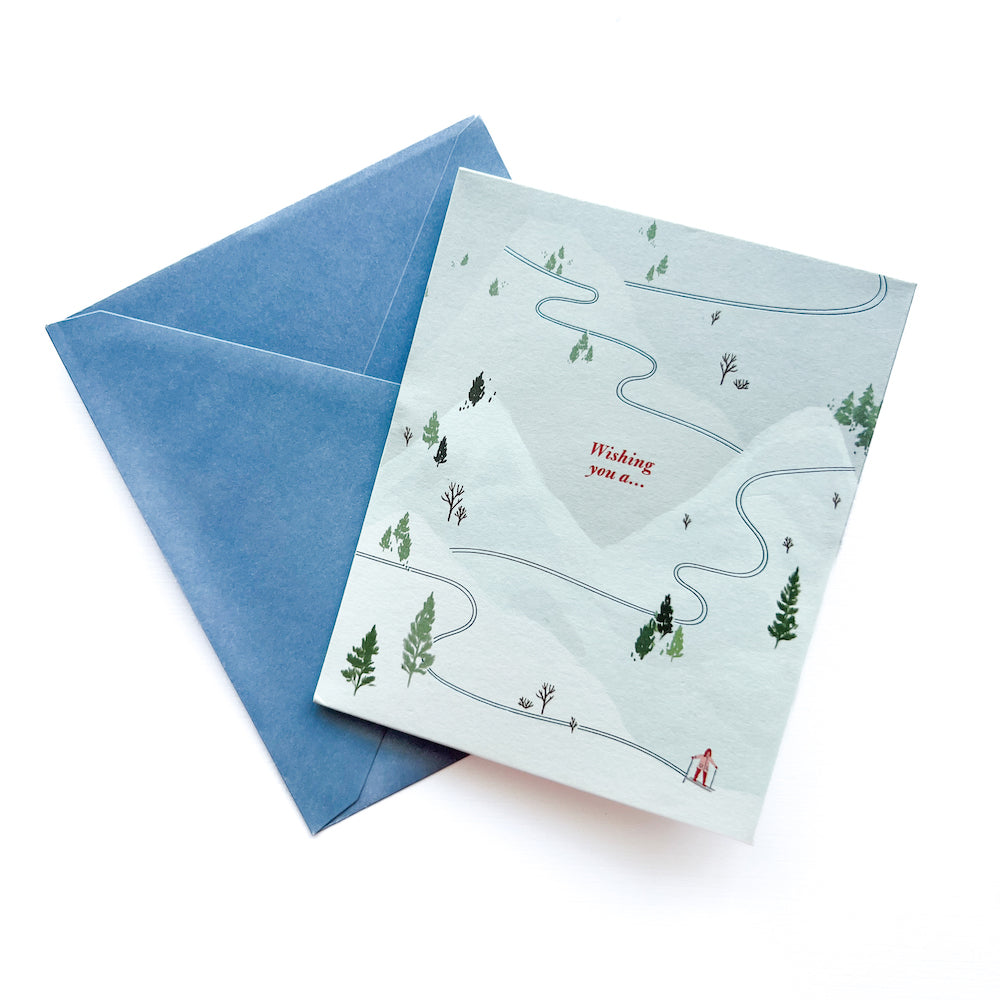 Alpine Ski Slope Pop up Card