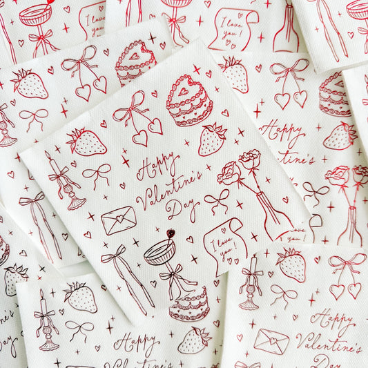 Valentine's cocktail napkins