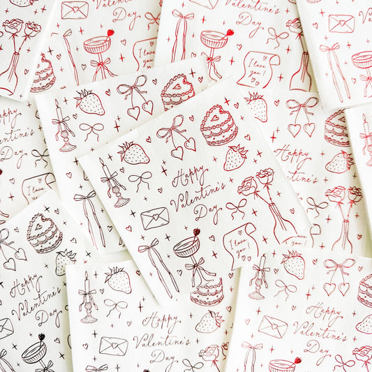 Valentine's cocktail napkins