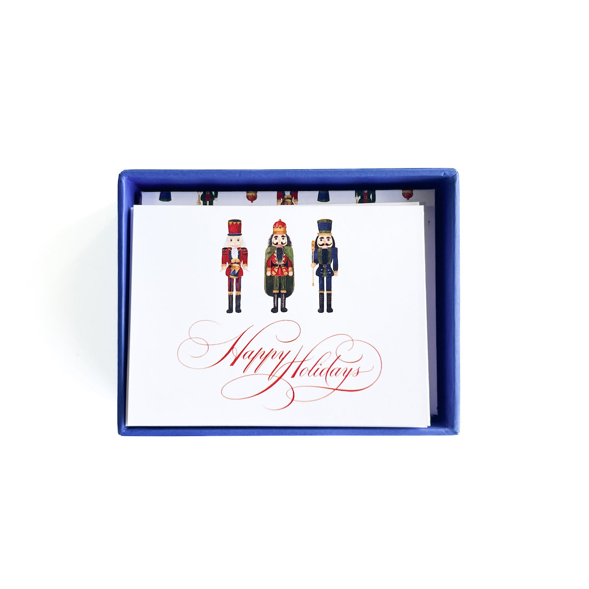 Watercolor nutcracker blue box