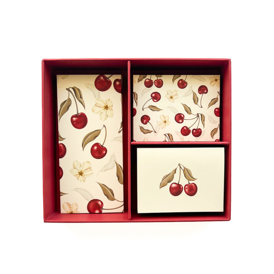 Cherry Stationery Box (Beige)