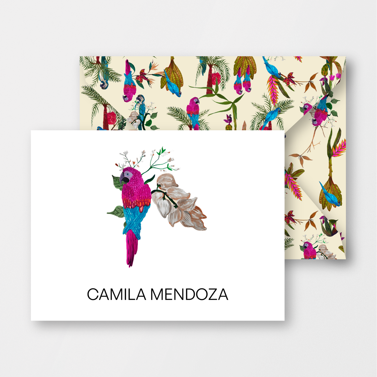 Jungle Pink Macaw Card & Envelope