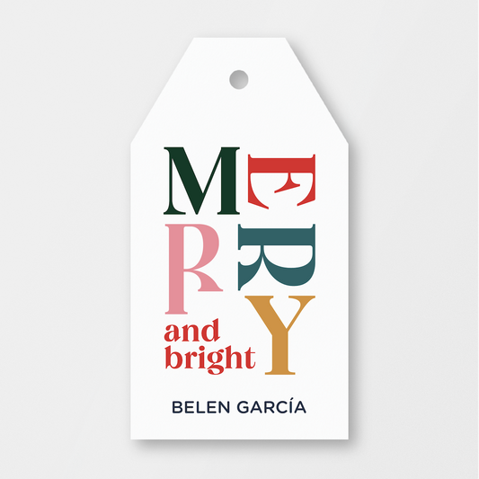 COLORFUL MERRY & BRIGHT TAG