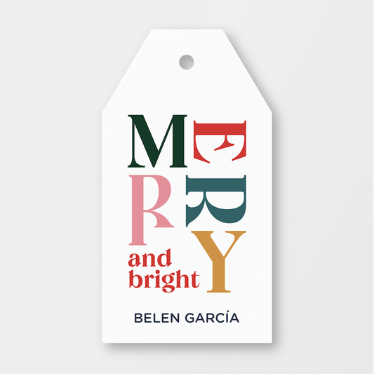 Colorful Merry & Bright Tag