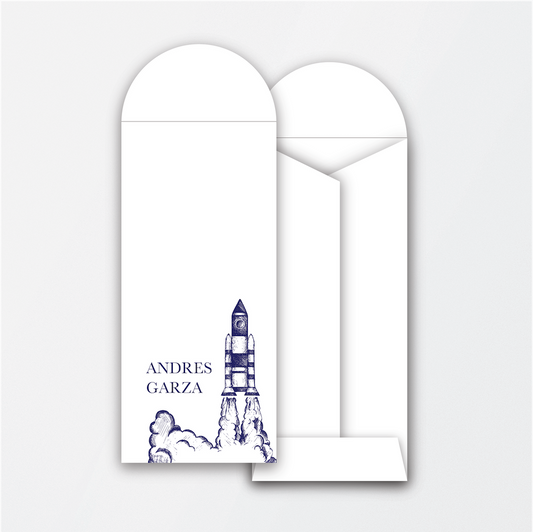 Navy Rocketship Money Holder