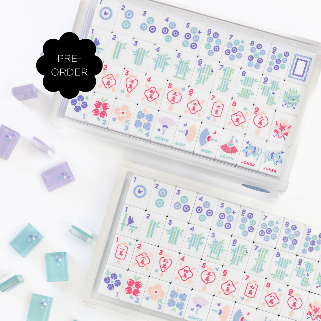 Classic Mahjong Tile Lavender (With velvet bag)