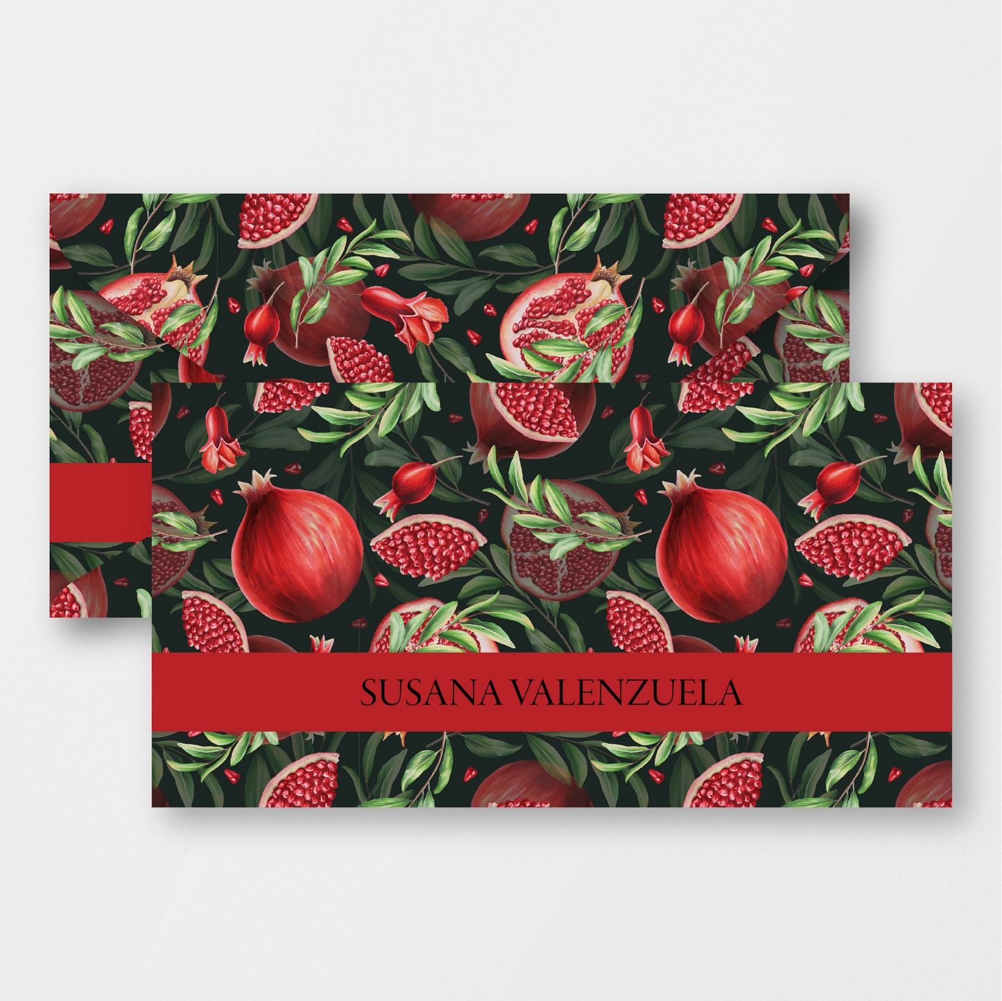 Personalized Pomegranate Red Stationery Box