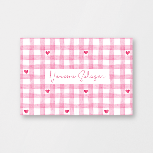 Pink Plaid Hearts