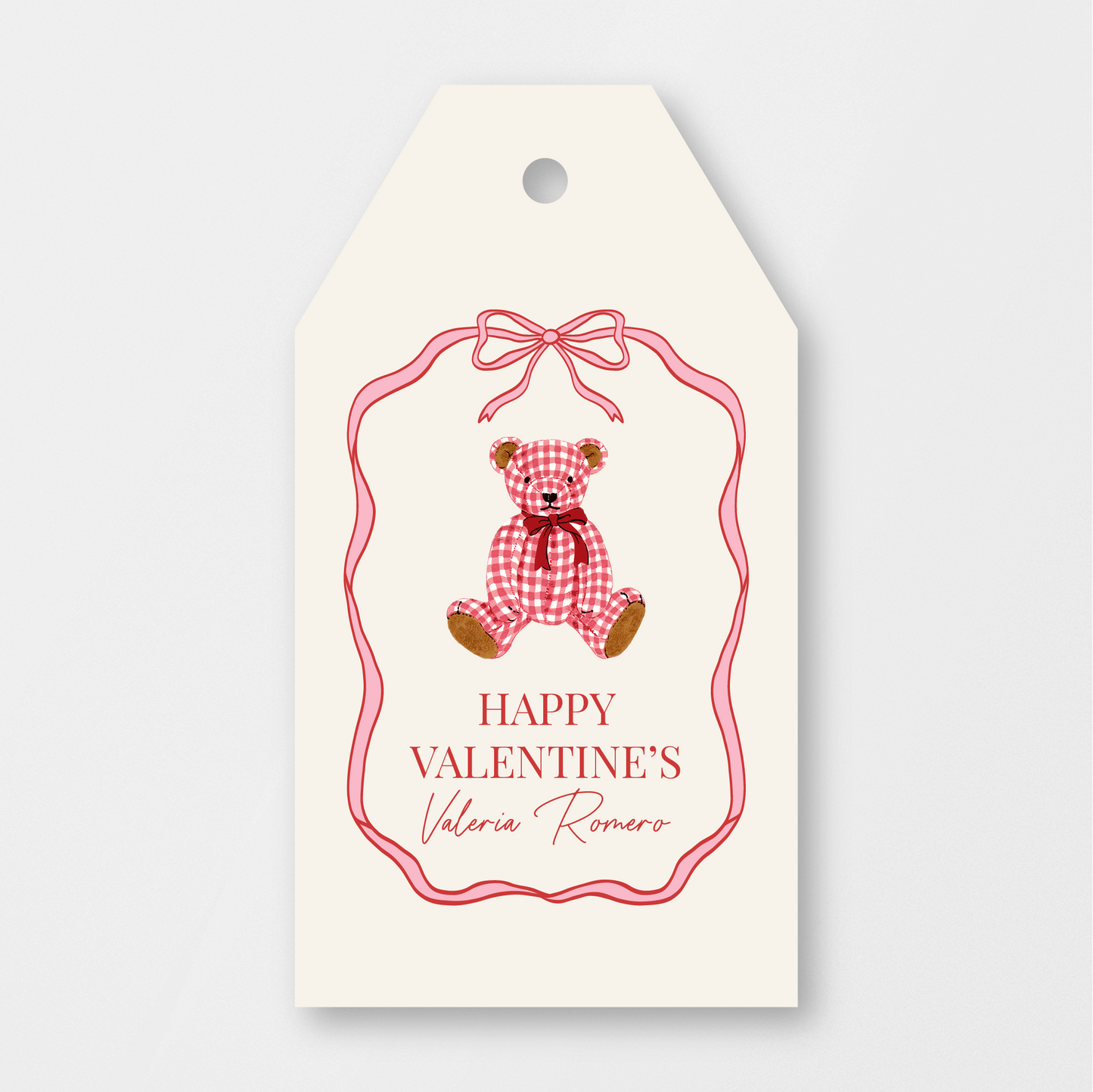Plaid Teddy Ribbon Tag