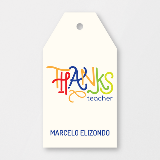 Playful Thanks Teacher Tag