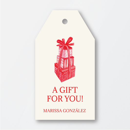 RED GIFT TAG