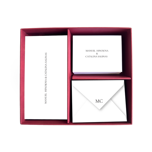 Red Personalized Stationery Box