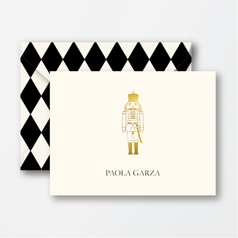 Rhombus Print & Gold Foil Nutcracker