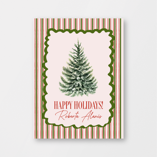 Striped Frame Tree Card