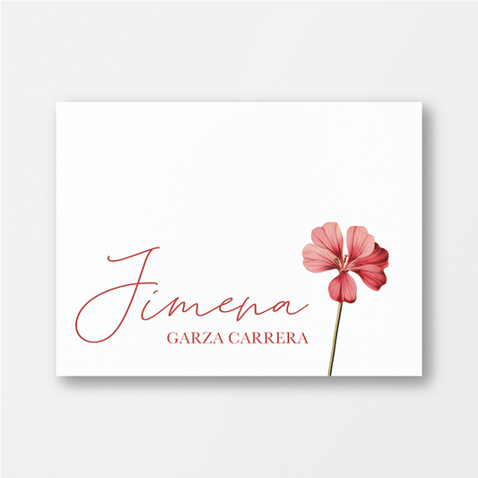 Pink Petunia Flower Card