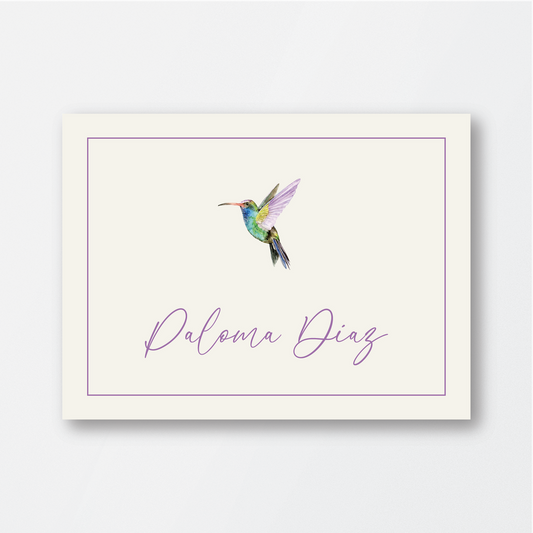 Purple Hummingbird Card