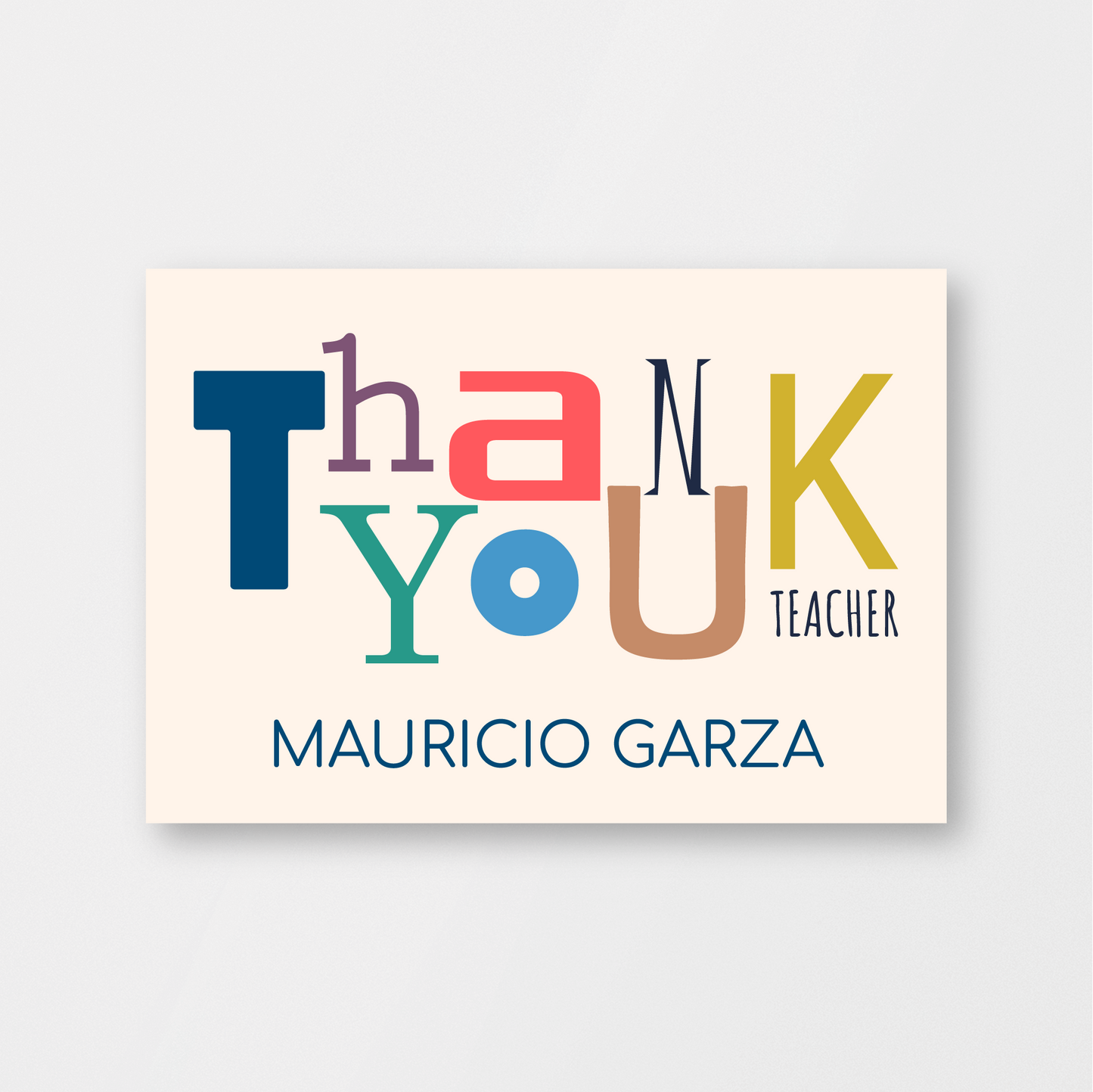 Type Mix Thank You Teacher