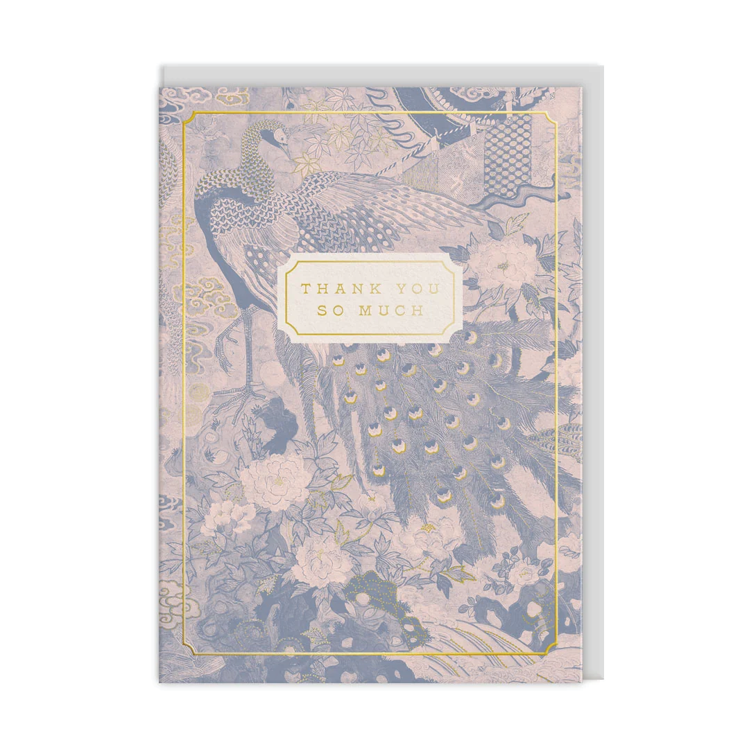 Thank You So Much Peacock Greeting Card